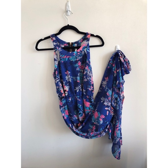 Blue Floral Maxi Dress - Picture 3 of 3